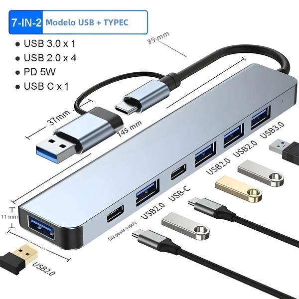 Imagem de Estação de Acoplamento USB-C 5Gbps - Adaptador Tipo C 3.0 com Leitor de Cartão TF e PD