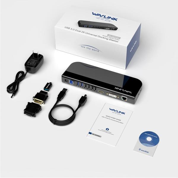 Imagem de Estação de ancoragem: Computador portátil USB WAVLINK, monitores duplos, HDMI, VGA