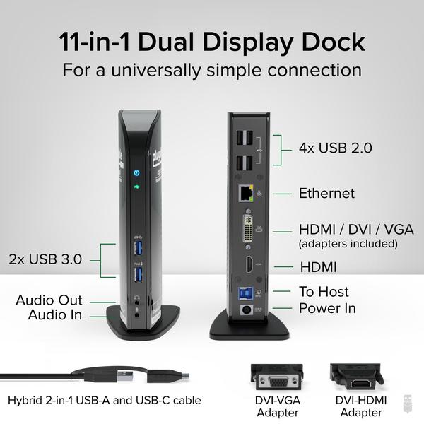 Imagem de Estação de ancoragem conectável UD-3900 USB 3.0 Dual HDMI Windows/Mac