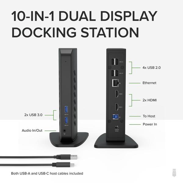 Imagem de Estação de ancoragem para laptop conectável USB 3.0/USB-C 2 HDMI 6 USB