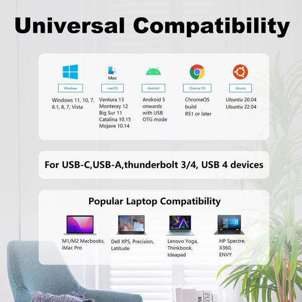 Imagem de Estação de ancoragem WAVLINK Universal USB C com monitores duplos 5K/4K