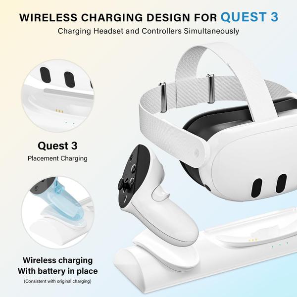 Imagem de Estação de carregamento Charging Dock VR para Meta Quest 3 White