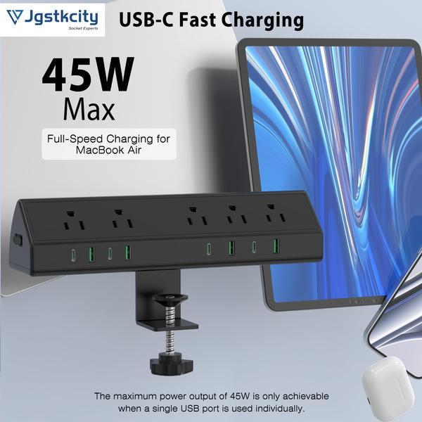 Imagem de Estação de carregamento rápido Desk Clamp Power Strip Jgstkcity 45W