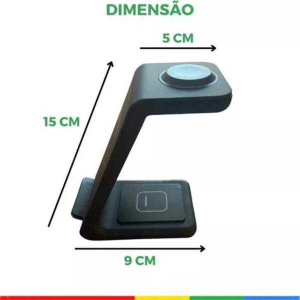 Imagem de Estação de carregamento wireless por indução 3x1  hs-951