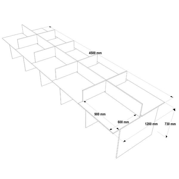 Imagem de Estação de trabalho 10 Lugares 450x120cm