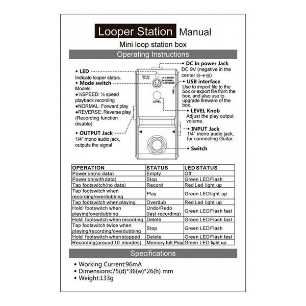 Imagem de Estação Looper Pedal Rowin LN-332S 48K Loop para guitarra