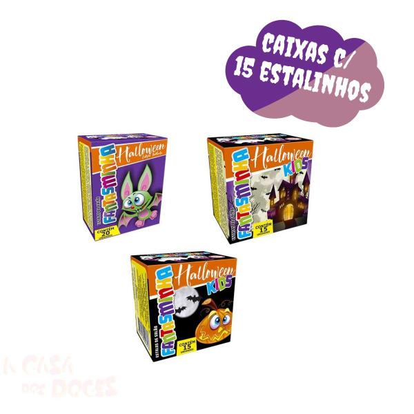 Imagem de Estalos de Salão Biribinha Kids Halloween Fantasminha - Kit Atacado 4 Caixas c/50 und