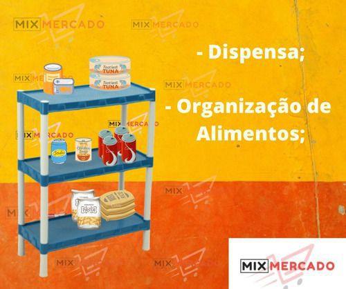 Imagem de Estante 3 Prateleiras Organizar Alimentos Dispensa - Preta