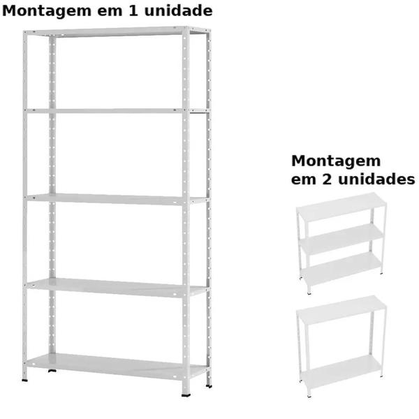 Imagem de Estante Aço 5 Prat. Bipartida 155x80x27 Azul Del Rey 10090