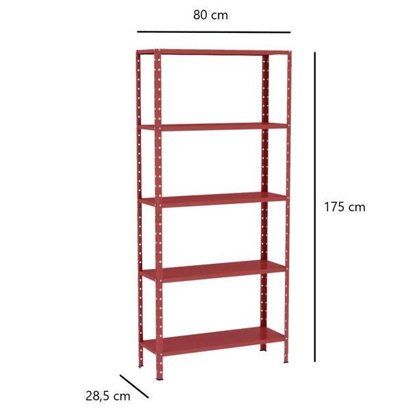 Imagem de Estante Aço 5 Prateleiras Livros Cozinha Quarto EAF005