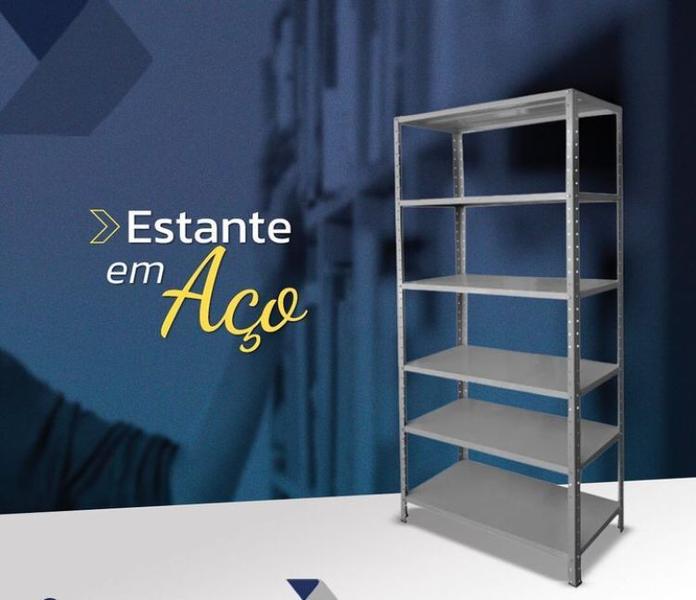 Estante Aço Com 6 Bandejas - Moveis Realce Imagem de Estante Aço Com 6 Bandejas