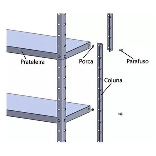 Estante Aço Com 6 Bandejas - Moveis Realce Imagem de Estante Aço Com 6 Bandejas