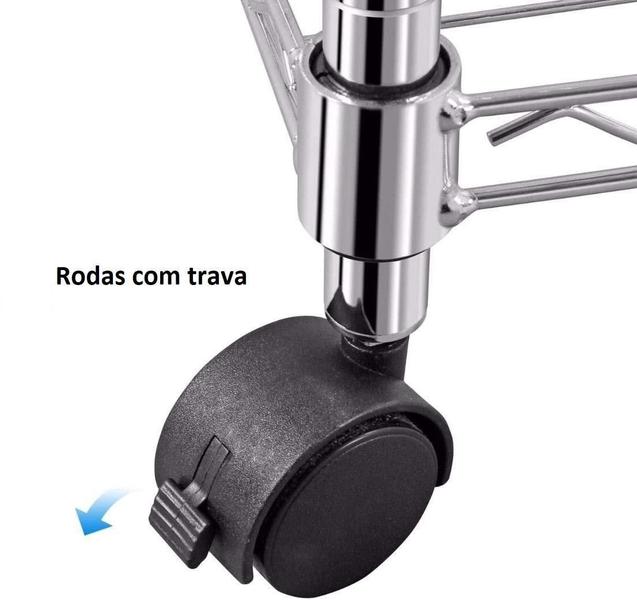 Imagem de Estante Aço Cromado 5 Prateleiras 60x35x155 - Organizador