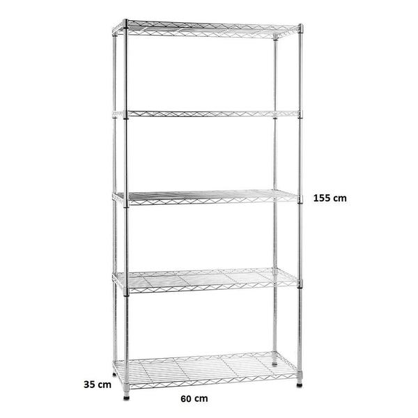 Imagem de Estante Aço Cromado 60 x 35 x 155 Duratec