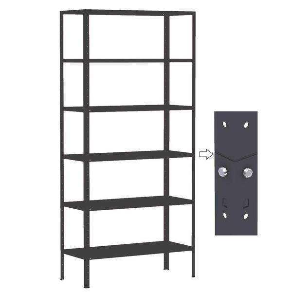 Estante Aço Dupla 176 Flex Amapa 6 Bandeja 30Cm Preto Imagem de Estante Aço Dupla 176 Flex Amapa 6 Bandeja 30Cm Preto