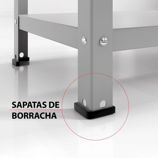 Imagem de Estante Aço Dupla Prateado 90cm 6 Bandejas Suporta 120kg