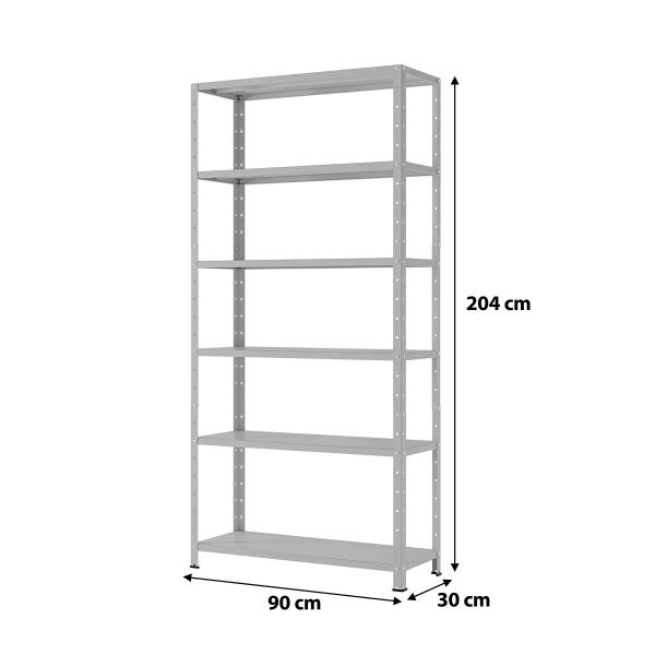 Estante Aço Dupla Prateado 90cm 6 Bandejas Suporta 120kg - JGC COMERCIAL Imagem de Estante Aço Dupla Prateado 90cm 6 Bandejas Suporta 120kg