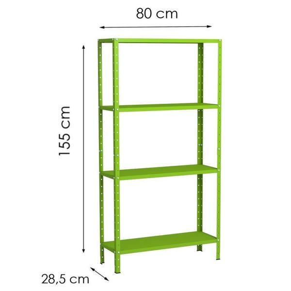 Estante Aço Multiuso 04 Prateleiras Verde EAF006008 - OUTRAS MARCAS Imagem de Estante Aço Multiuso 04 Prateleiras Verde EAF006008