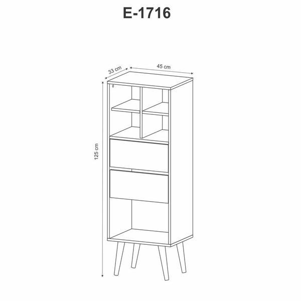 Imagem de Estante alta 45cm 2 gavetas 5 Nichos E1716 Tecnomóbili