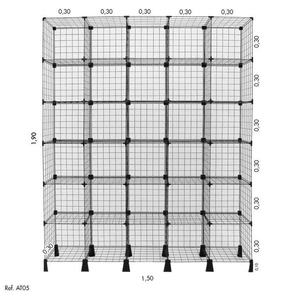 Imagem de Estante Aramado Modulado 1,50 x 1,90 x 0,30