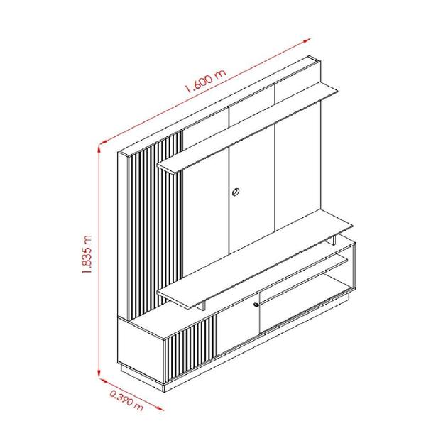 Imagem de Estante Ares para TV de até 75 polegadas (COM RODÍZIOS) - Cumaru Opala - Madetec