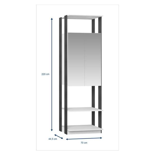 Imagem de Estante Armário C/Espelho Linha Clothes - Be Mobiliário