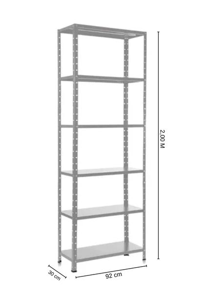 Imagem de Estante / Armario De Aço 30Cm 6 Bandejas Cinza Suporta 120Kg