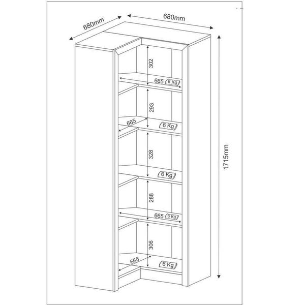 Imagem de Estante Armário de Canto Multimóveis CR25034 Rustica