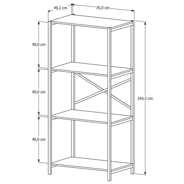 Estante Armário Steel 76cm Estilo Industrial com Pés em Aço - Loja DoceLar Imagem de Estante Armário Steel 76cm Estilo Industrial com Pés em Aço