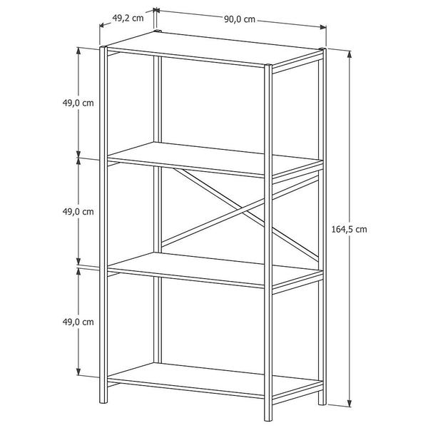 Estante Armário Steel 90cm Estilo Industrial com Pés em Aço - Loja DoceLar Imagem de Estante Armário Steel 90cm Estilo Industrial com Pés em Aço