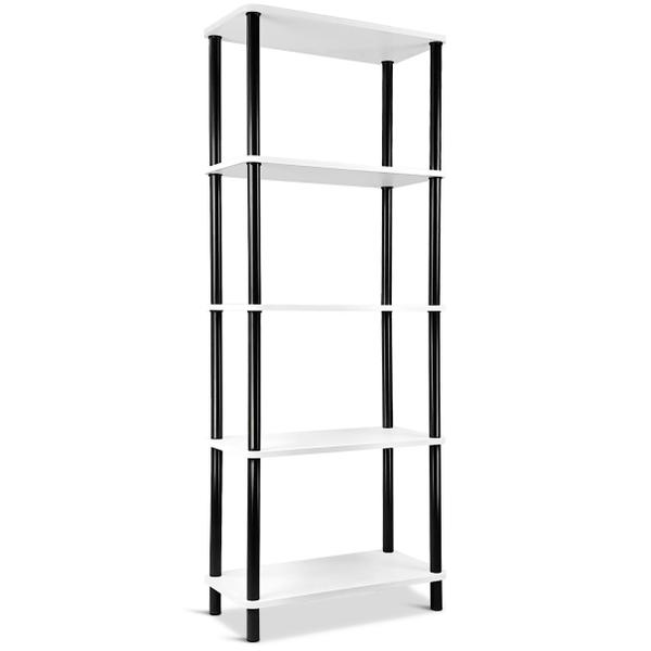 Estante Armário Vicenza com 05 Prateleiras de Livros Sala Industrial Aço Madeira - Preto Branco - Genus Móveis Imagem de Estante Armário Vicenza com 05 Prateleiras de Livros Sala Industrial Aço Madeira - Preto Branco