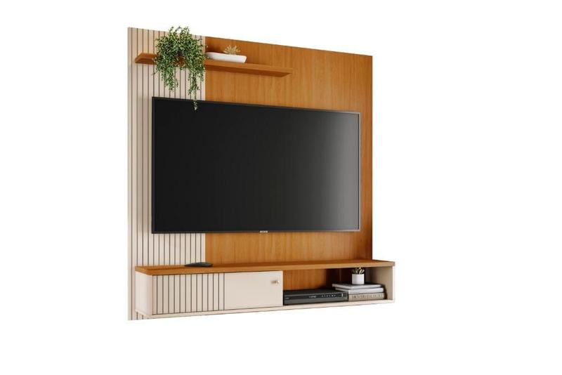 Imagem de Estante Aurora para TV de até 65 polegadas - Cinamomo Off White - Madetec