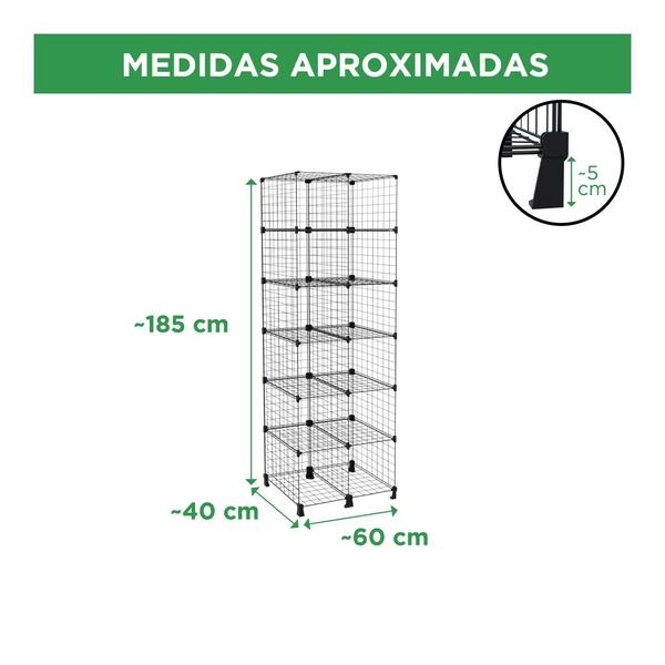 Imagem de Estante Balcão Aramado 12 Nichos 40cm Profundidade Preto 3x4