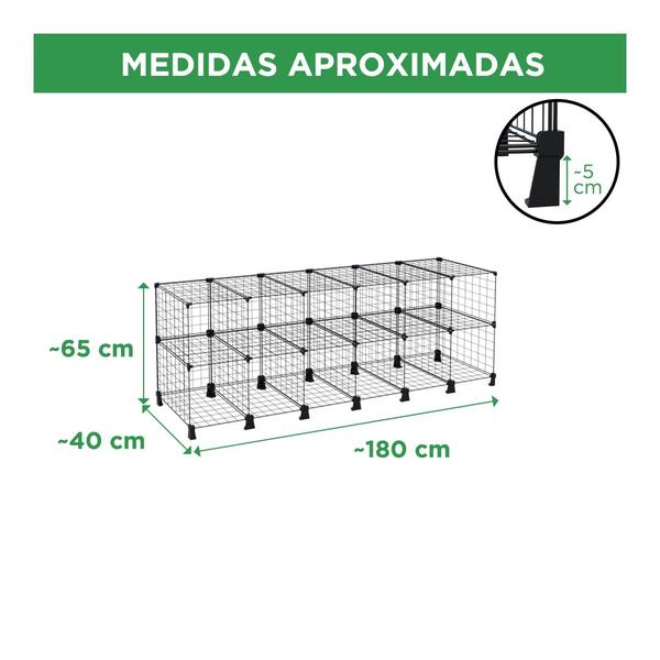 Imagem de Estante Balcão Expositor Aramado 12 Nichos Horizontal Branco 40cm