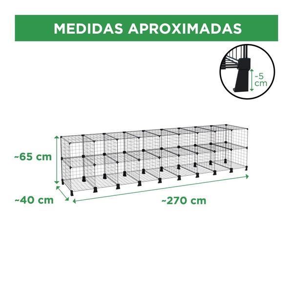 Imagem de Estante Balcão Expositor Aramado 18 Nichos Horizontal 40cm Profundidade Branco