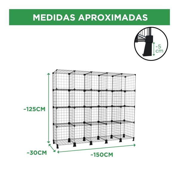 Imagem de Estante Balcão Expositor Aramado 20 Nichos Horizontal Branco