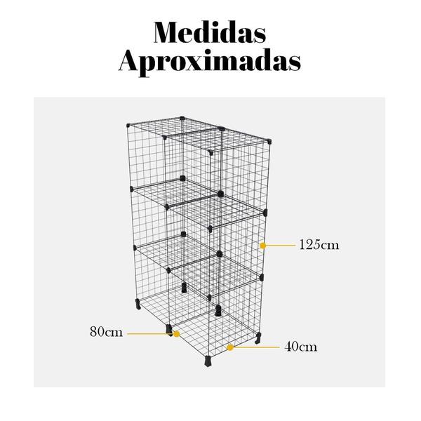 Imagem de Estante Balcão Expositor Aramado 6 Nichos Vertical com 40cm Preto