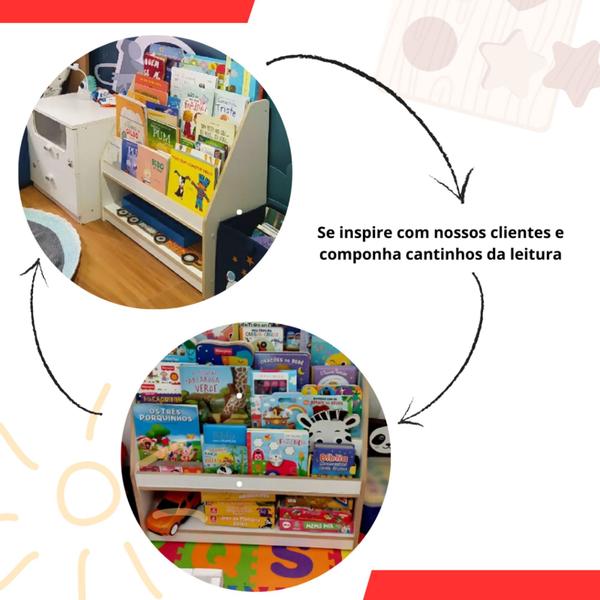 Imagem de Estante Branca Expositor De Livros Livreiro Revisteiro Infantil Montessori de MDF - Dumbo