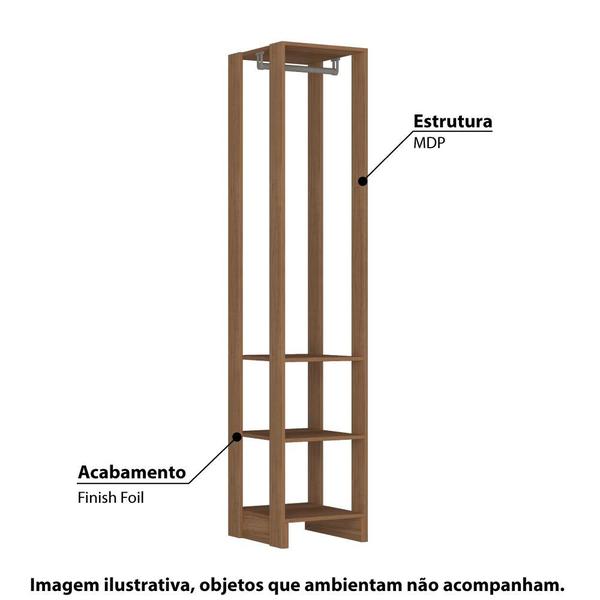 Imagem de Estante Closet 40cm 3 Prateleiras e 1 Cabideiro - Montana