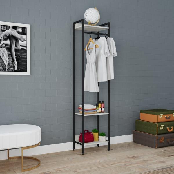 Imagem de Estante Closet Arara 187x45cm 3 Prateleiras Active Yescasa