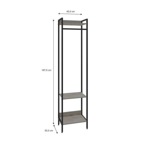 Imagem de Estante Closet Arara 187x45cm 3 Prateleiras Active Yescasa