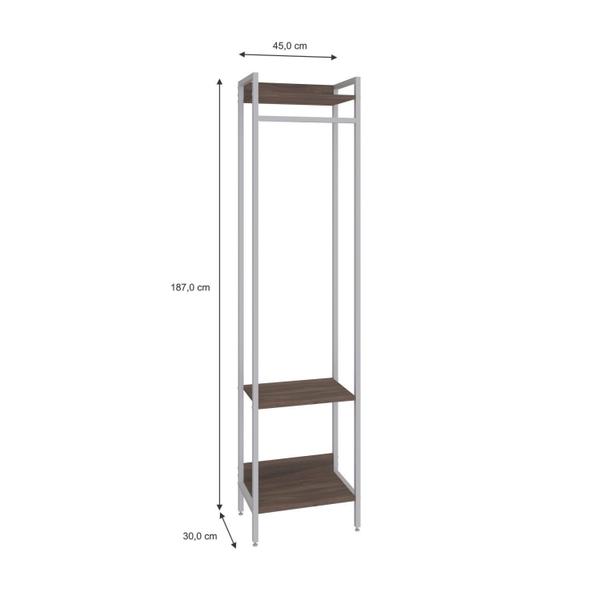 Imagem de Estante Closet Arara 187x45cm 3 Prateleiras Active Yescasa