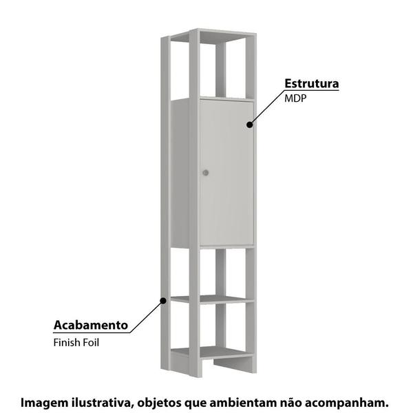 Imagem de Estante Closet com 1 Porta e 3 Nichos - Branco