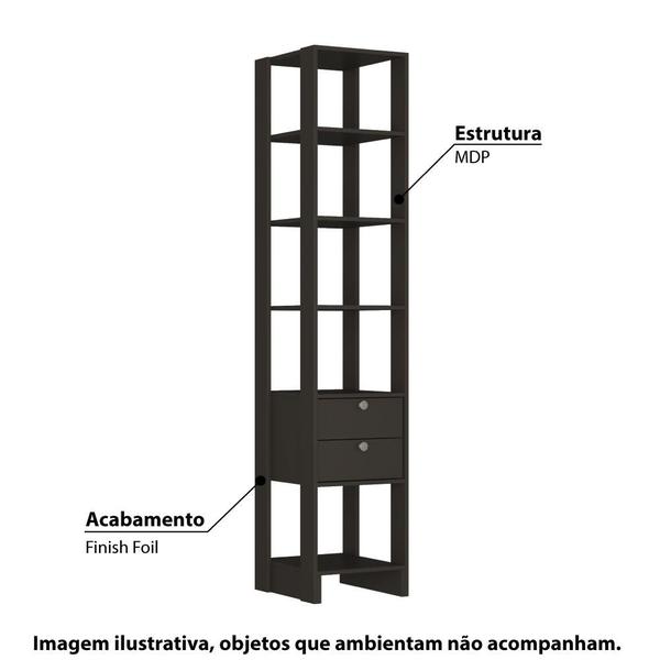 Imagem de Estante Closet com 2 Gavetas e 5 Nichos - Grafite