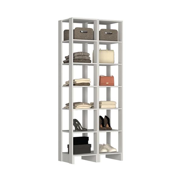 Imagem de Estante Closet Organizador 80cm com 12 Prateleiras Branco