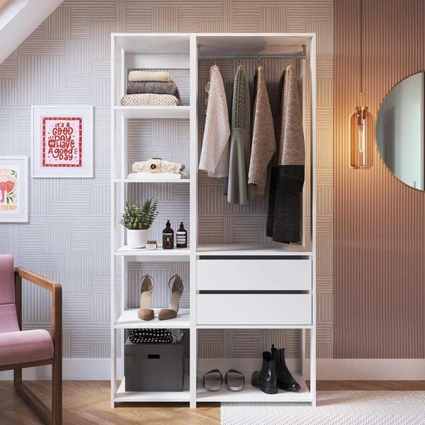 Imagem de Estante Closet Organizador Com 2 Gavetas e 1 Cabideiro 1,83m