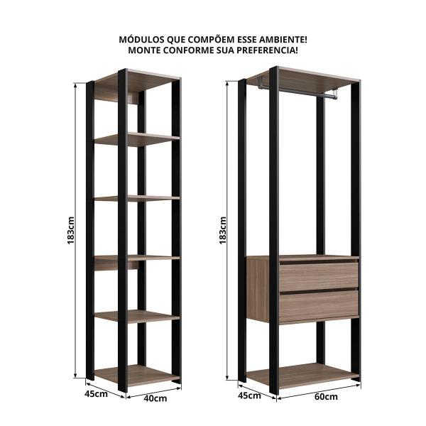 Imagem de Estante Closet Organizador Com 2 Gavetas e 1 Cabideiro 1,83m