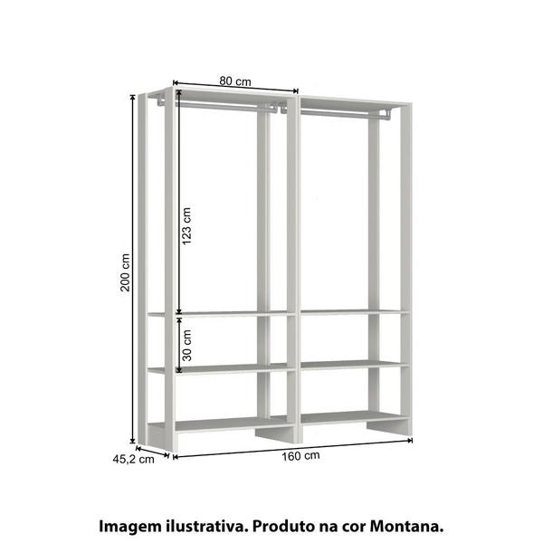 Imagem de Estante Closet Yes 160cm com 2 Cabideiros - Montana