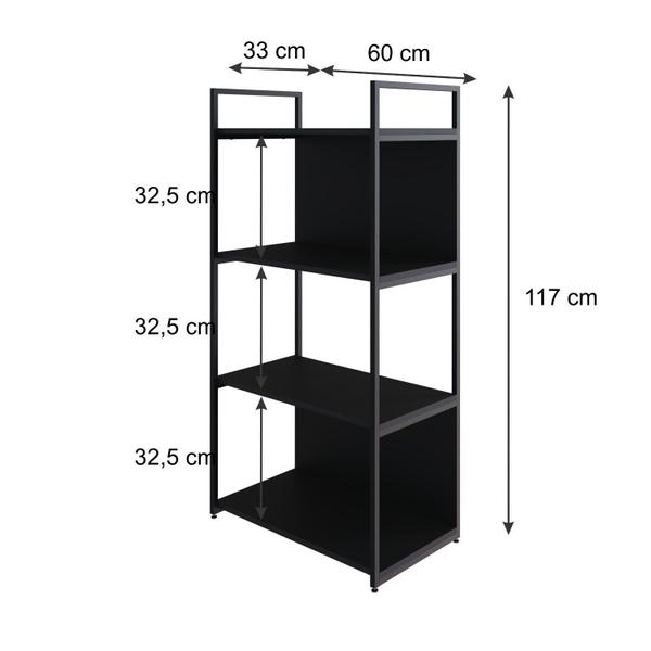 Estante com 4 Prateleiras 118x60x33cm com Fundo Yon - Metalig Imagem de Estante com 4 Prateleiras 118x60x33cm com Fundo Yon