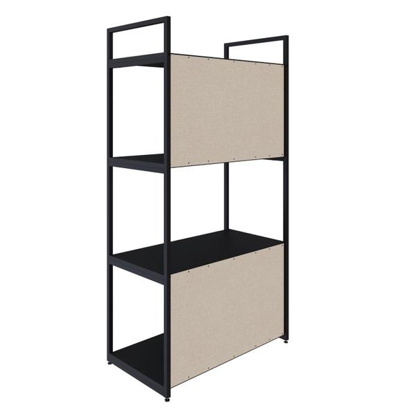 Estante com 4 Prateleiras 118x60x33cm com Fundo Yon - Metalig Imagem de Estante com 4 Prateleiras 118x60x33cm com Fundo Yon